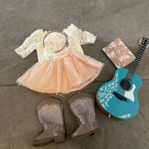 American girl doll Tenney concert outfit and guitar set